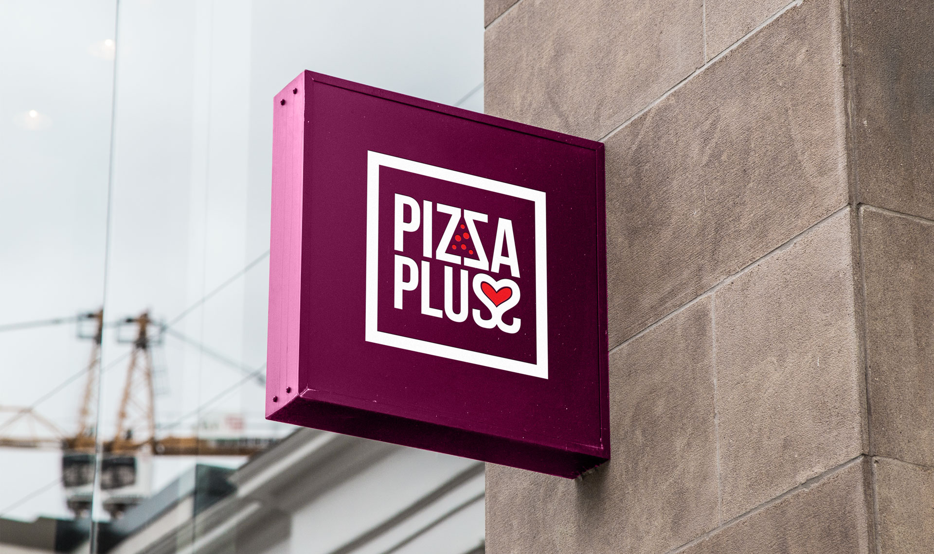Pizza Pluss outside signage